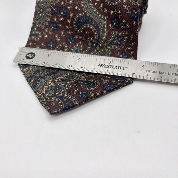 Robert Talbott Mark Shale Tie Vintage Necktie Paisley 100% Silk‎ USA Burgundy - Picture 2 of 5